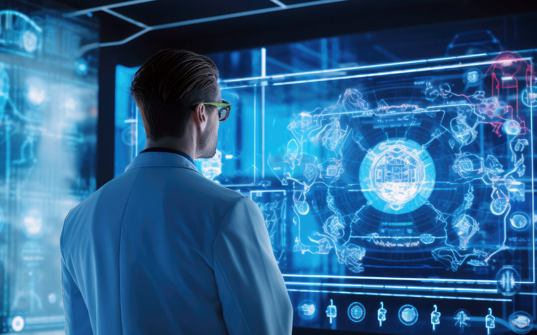 Médico trabajando con IA